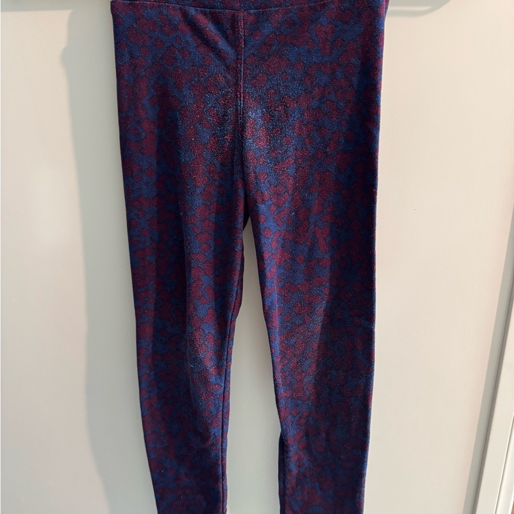 LuLaRoe Kids Leggings with Blue and Red Pattern